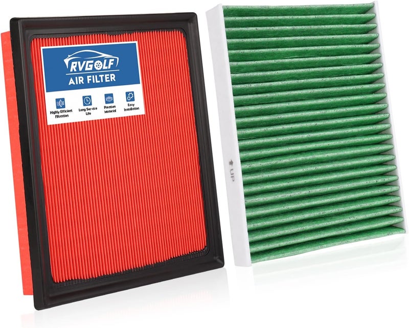 RVgolf Engine+Cabin Air Filters Fit for Avalon 19-22, Camry 18-22, Highlander 20-26, RAV4 19-25, ES350 19-25 (Not Fit Hybrid) Engine Air Filter Replace Cabin Air Filter Accessories# CA12377 CF12157 - Image 1